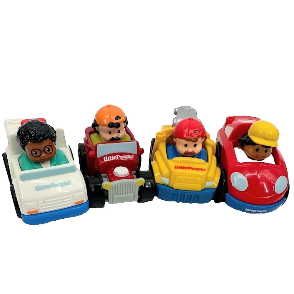 Fisher-Price Little People Hot Wheels Wheelies Lot of 4 Vehicles 2009 2010